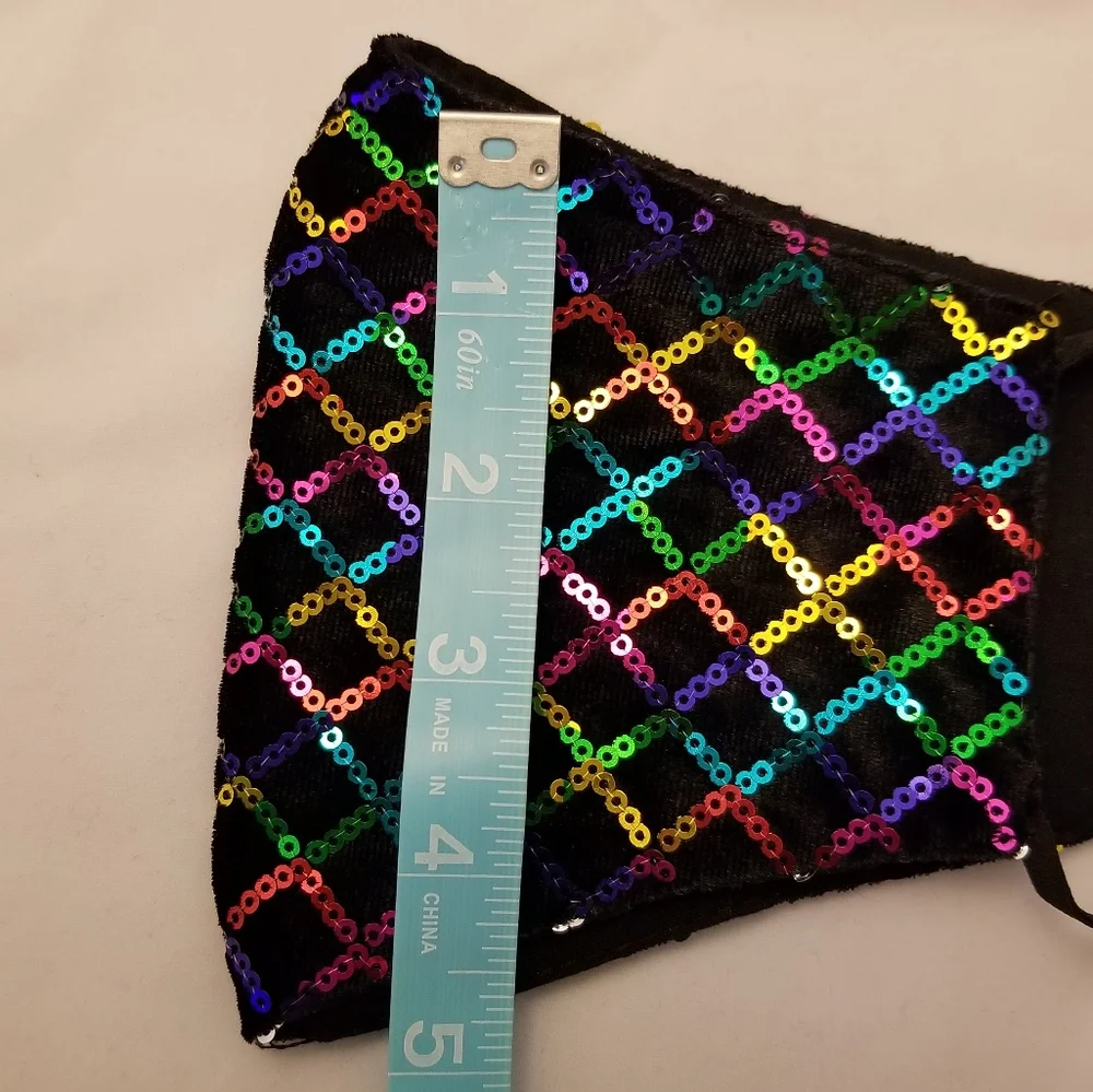 Sequin Print Velvet Face Mask